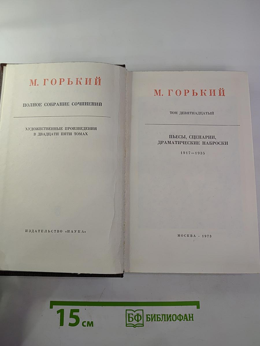 Полное собрание сочинений. Том 19: Пьесы, сценарии, драматические наброски 1917-1935