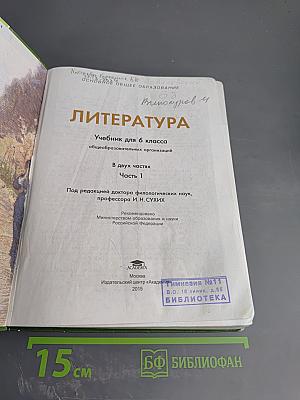 Литература. Учебник для 6 класса. В двух частях. Часть 1