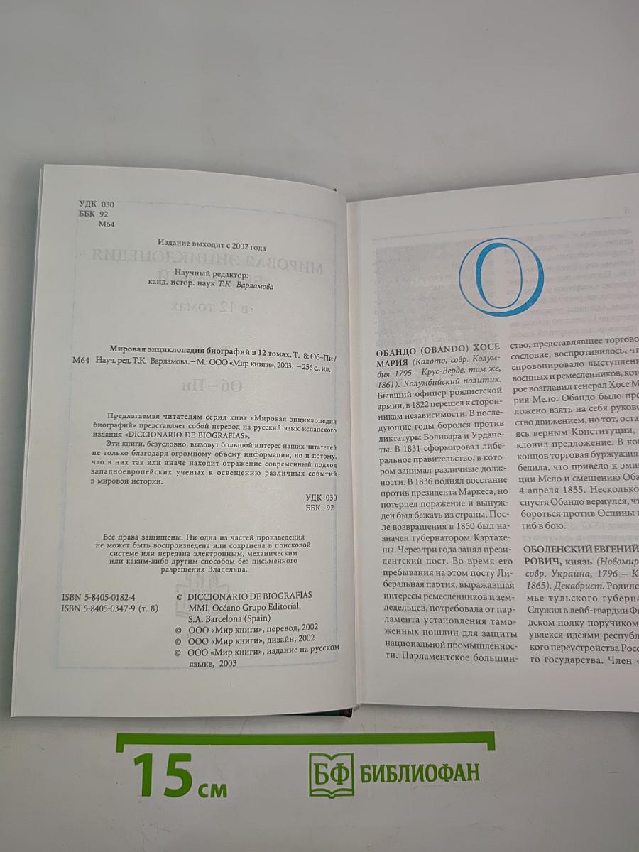Мировая энциклопедия биографий. Том 8. Об – Пи