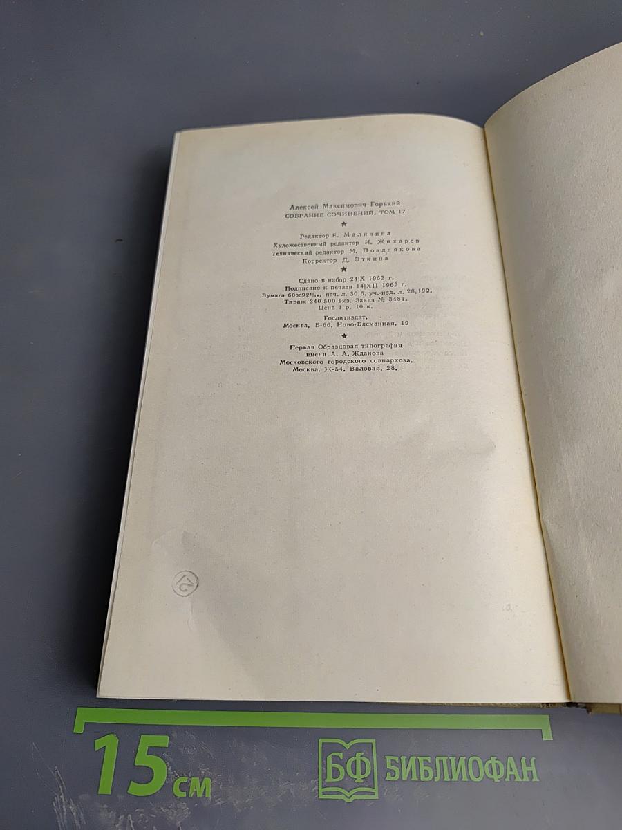 Собрание сочинений Том 17. Пьесы. М. Горький