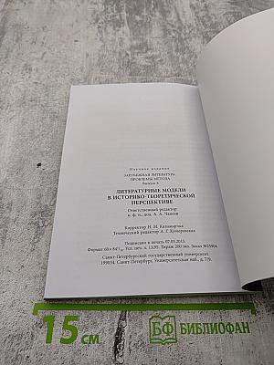 Литературные модели в историко-теоретической перспективе