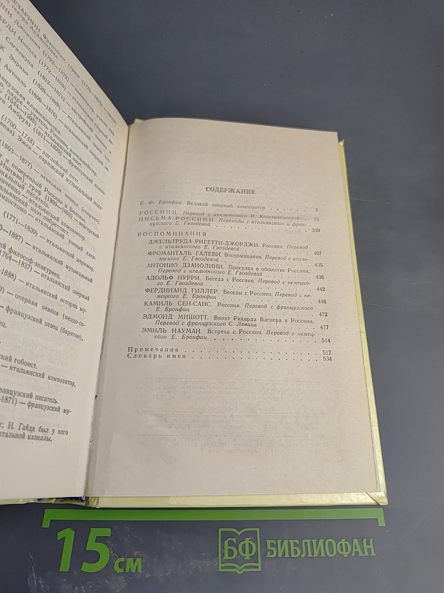 Россини. Письма Россини. Воспоминания