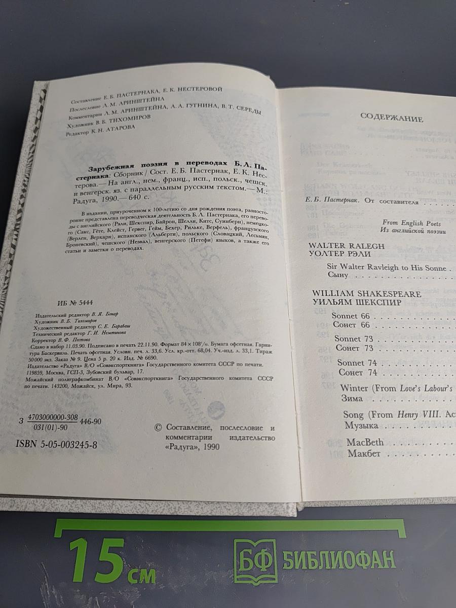 Зарубежная поэзия в переводах Б.Л. Пастернака