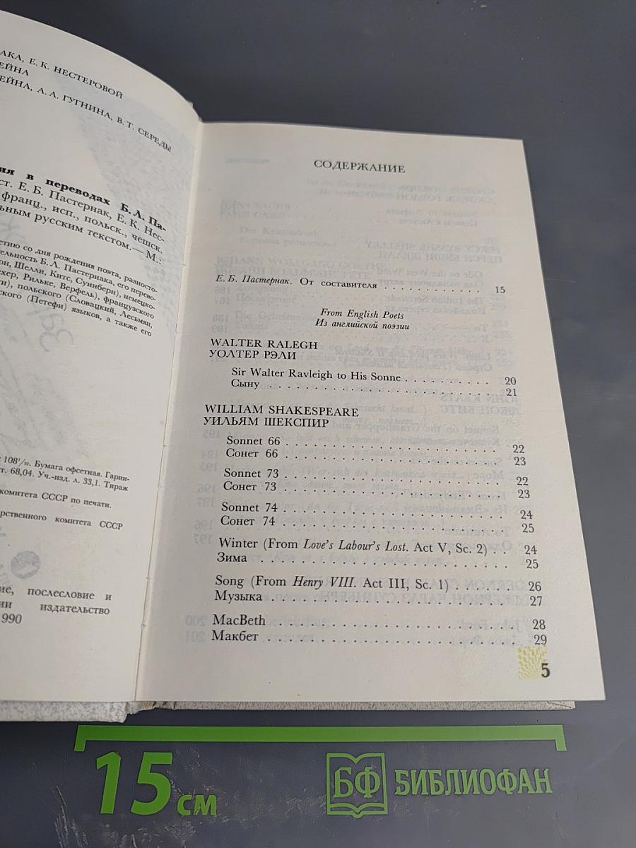 Зарубежная поэзия в переводах Б.Л. Пастернака