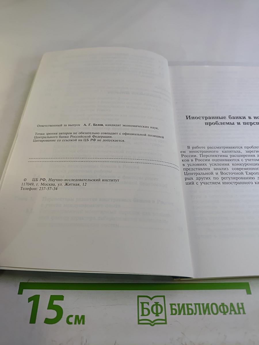 Иностранные банки в новой России: Проблемы и перспективы. Выпуск 1 (21)