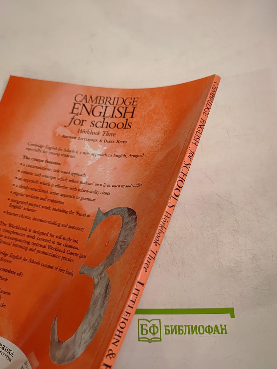 Cambridge English for schools Workbook Three