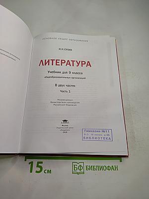 Литература. Учебник для 9 класса. В двух частях. Часть 1