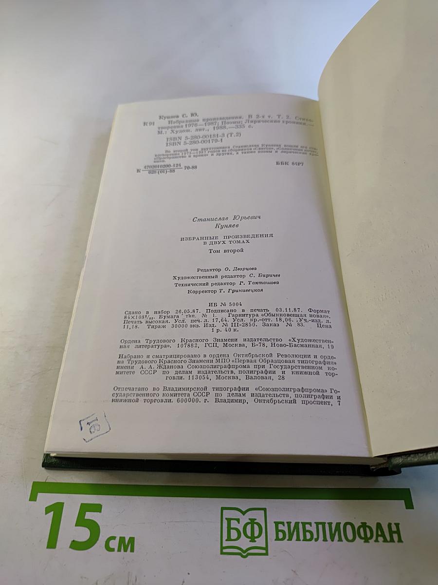 Избранные произведения в двух томах. Том второй: Стихотворения 1970–1987, поэмы, лирические хроники