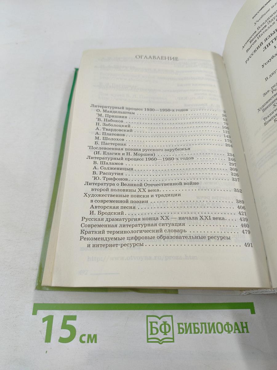 Литература. 11 класс. Часть 2. Углубленный уровень