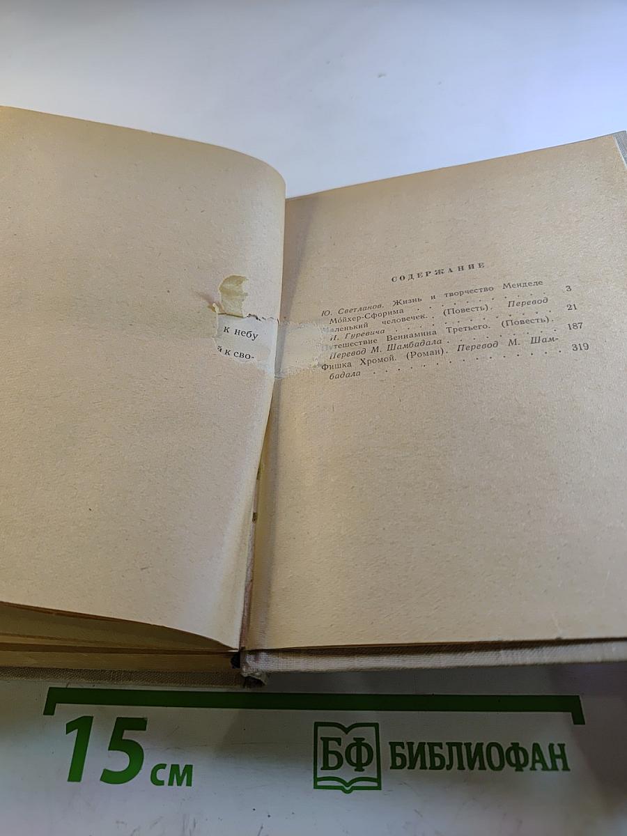 Менделе Мойхер-Сфорим. Маленький человечек. Путешествие Вениамина Третьего. Фишка Хромой