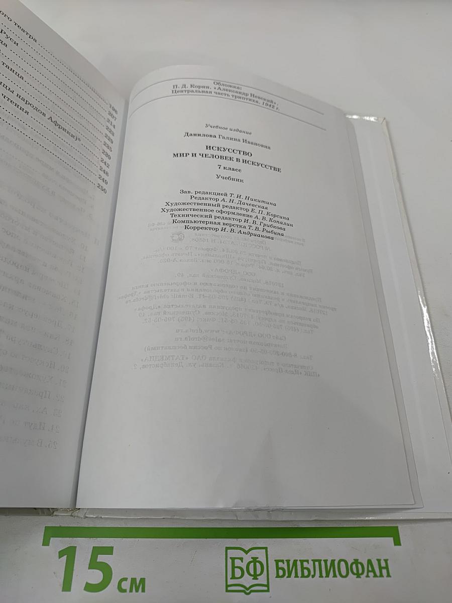 Искусство. Мир и человек в искусстве. 7 класс