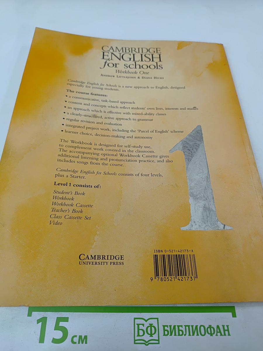 Cambridge English for schools Workbook One