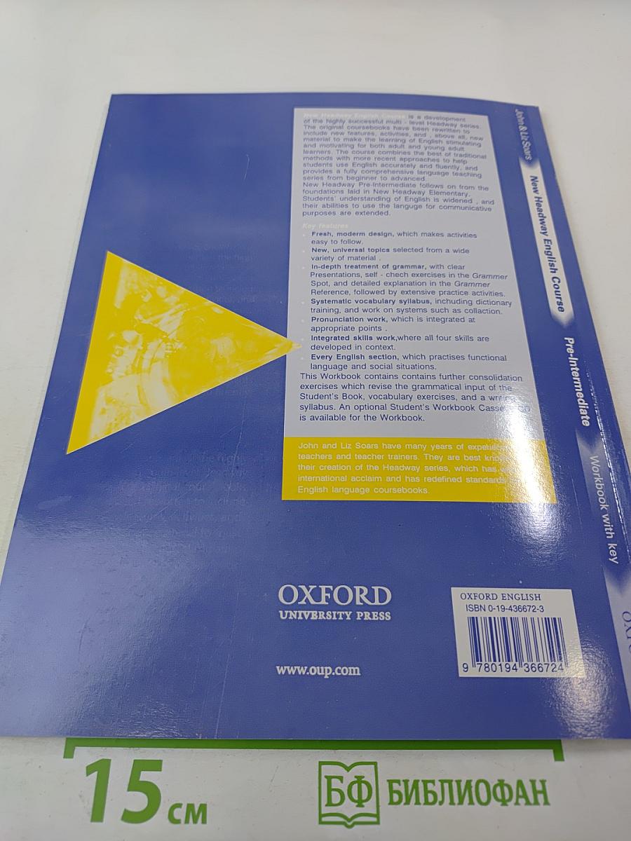 New Headway English Course Pre-Intermediate Workbook with key