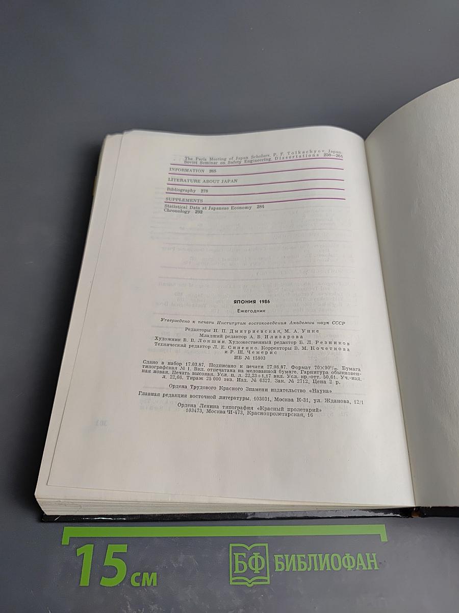 Япония. Ежегодник 1986