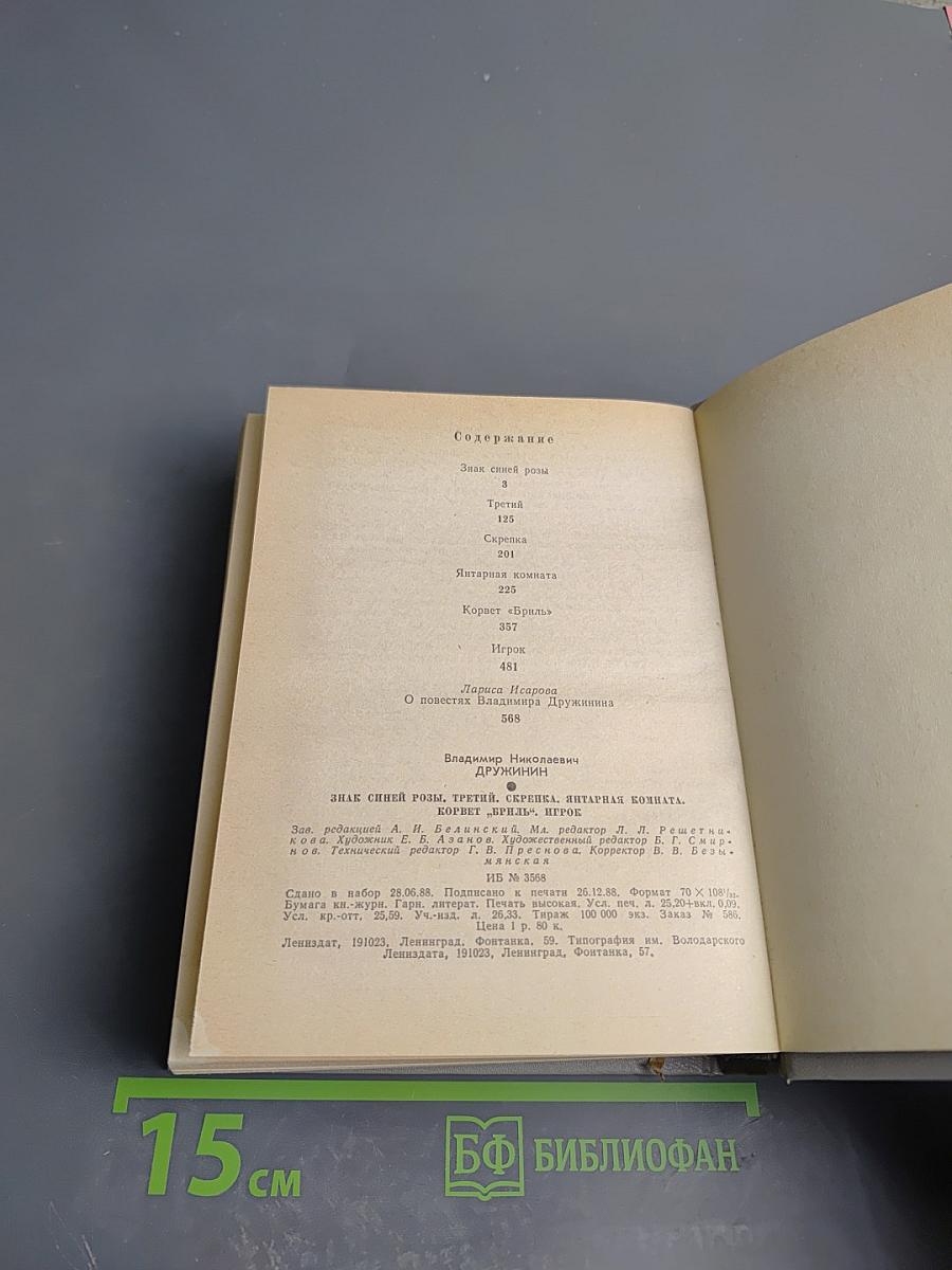 Владимир Дружинин: Знак синей розы, Третий, Скрепка, Янтарная комната, Корвет "Бриль", Игрок