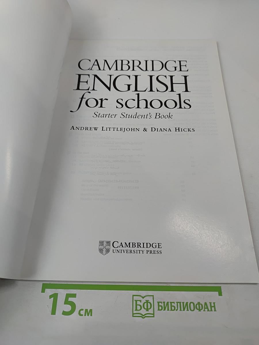 Cambridge English for Schools Starter Student's Book