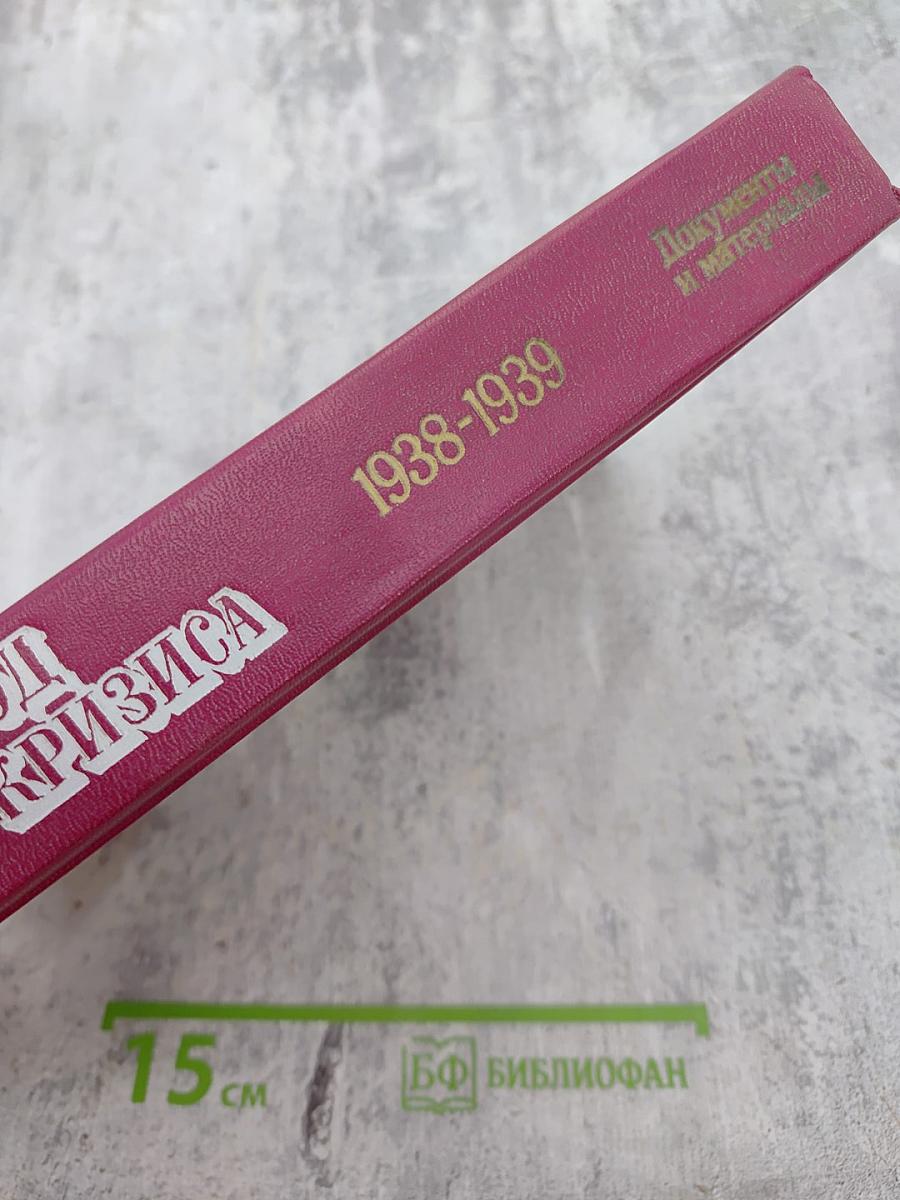 Год кризиса 1938-1939. Том 1. Документы и материалы