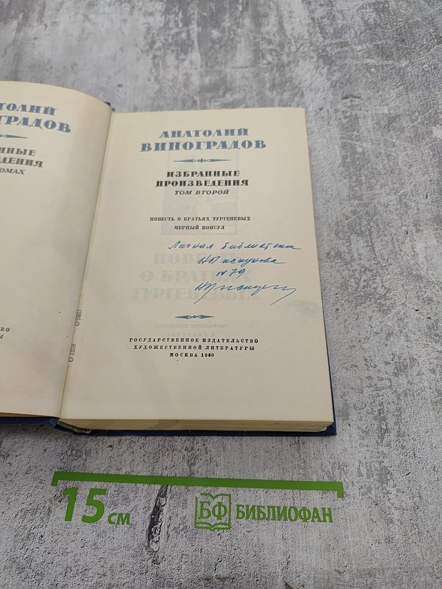 Избранные произведения. Том второй. Повесть о братьях Тургеневых. Черный консул