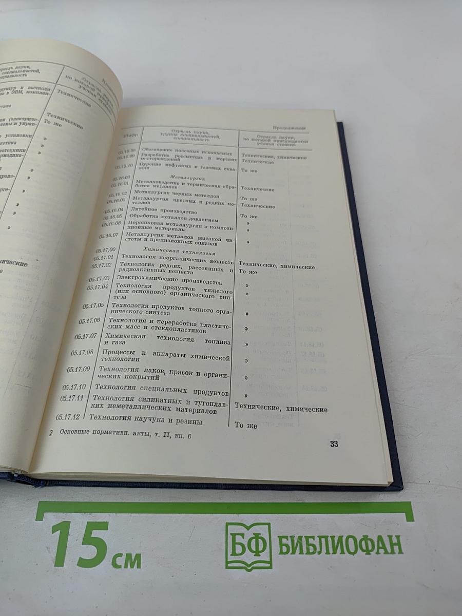 Основные нормативные акты о правовом положении научных учреждений и работников науки. Том II. Книга шестая: Правовое положение работников науки