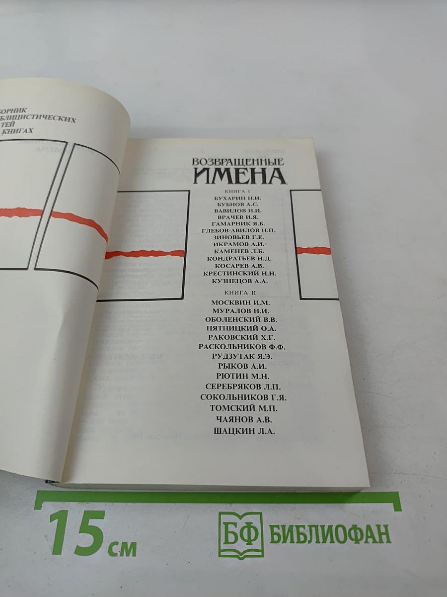 Возвращенные имена. Сборник публицистических статей. Книга I