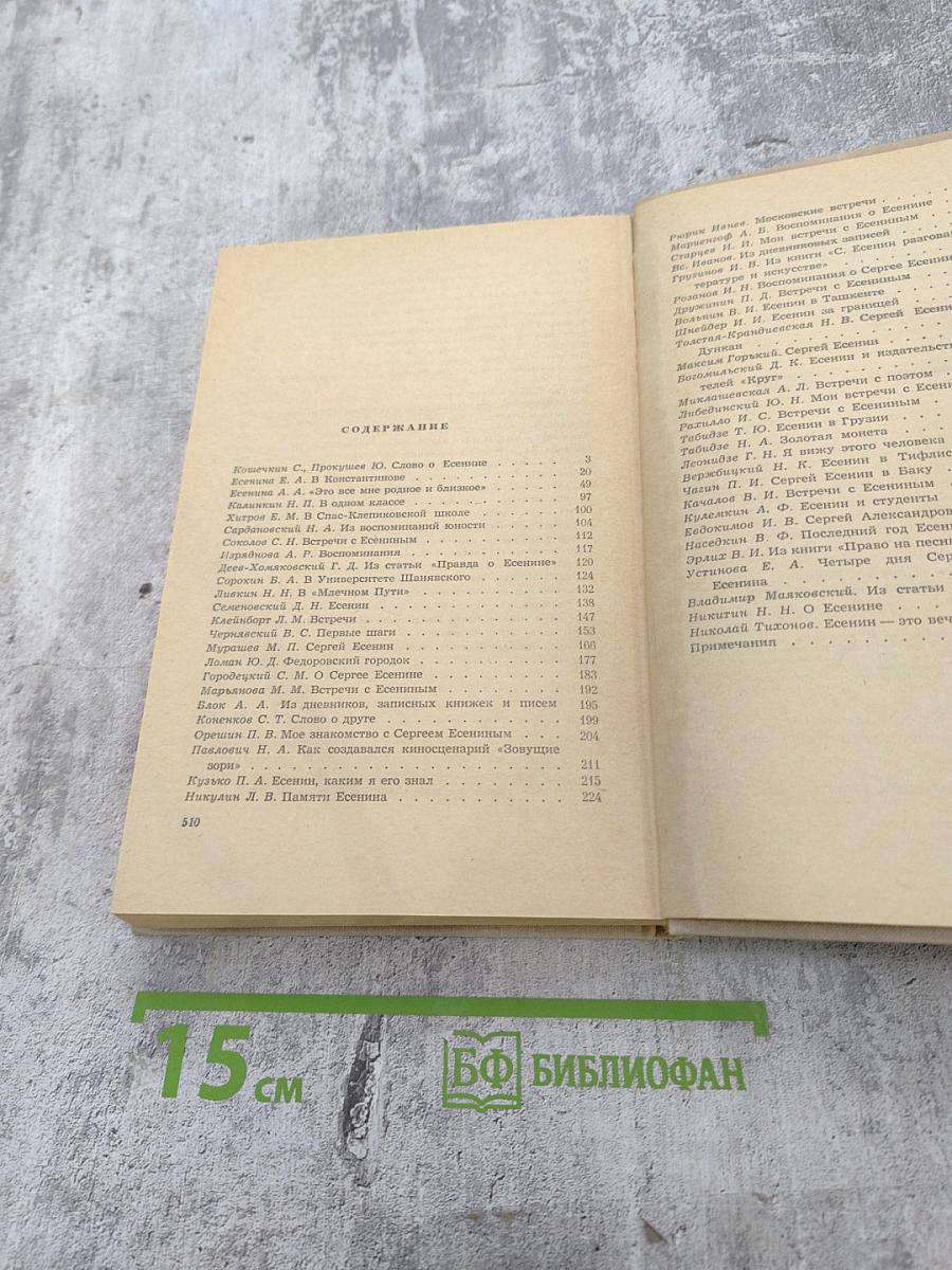Воспоминания о Сергее Есенине