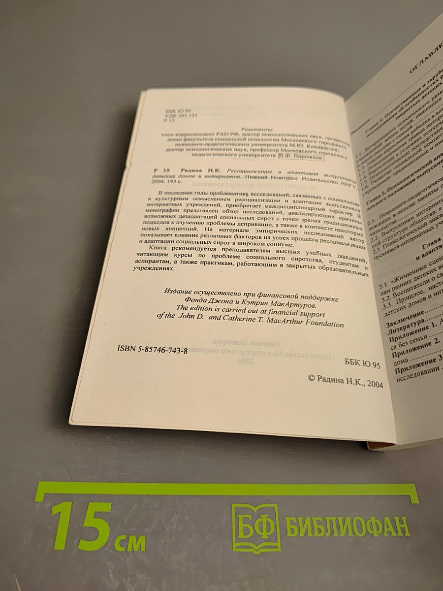 Ресоциализация и адаптация выпускников детских домов и интернатов