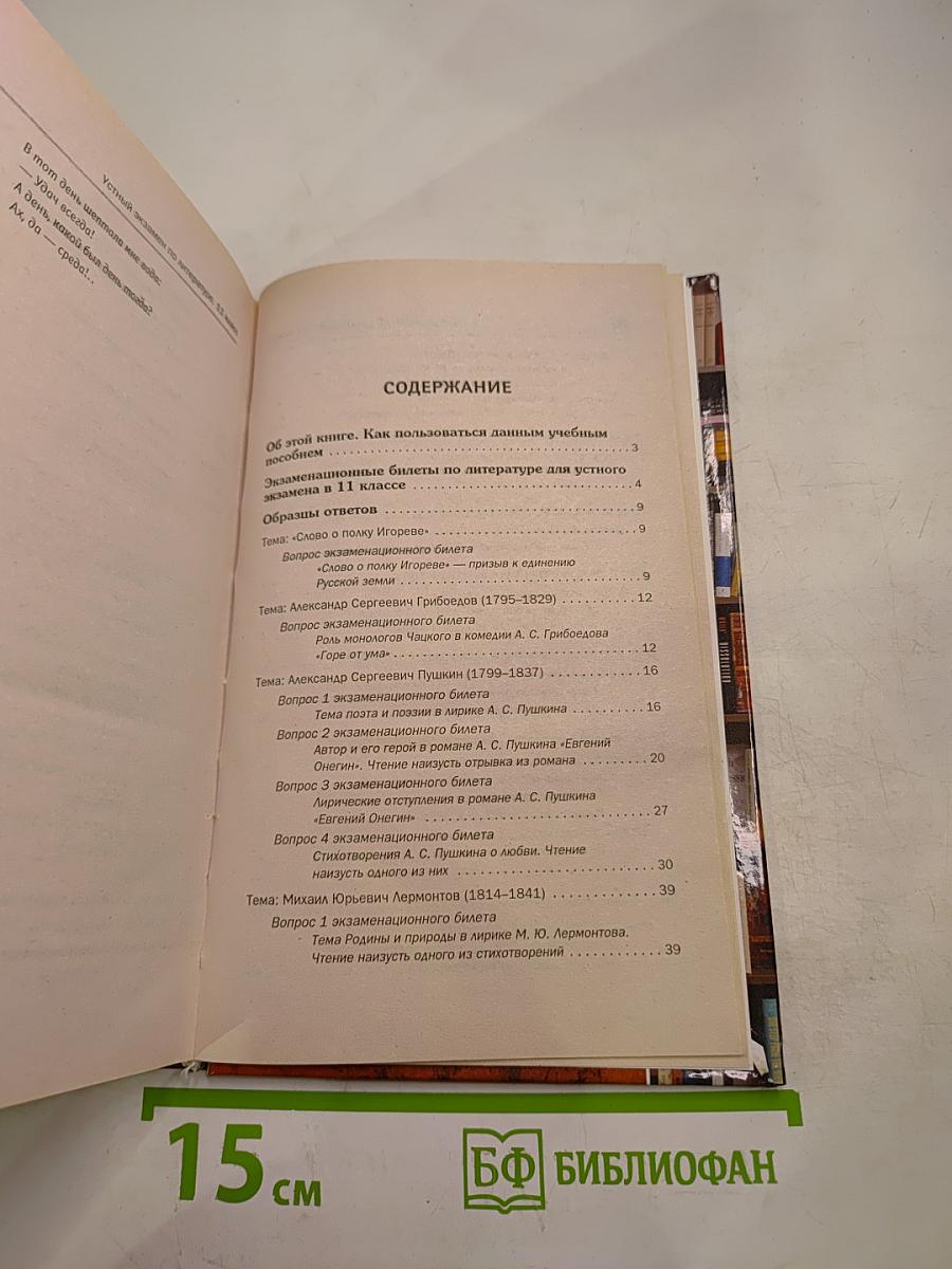 Устный экзамен по литературе 11 класс