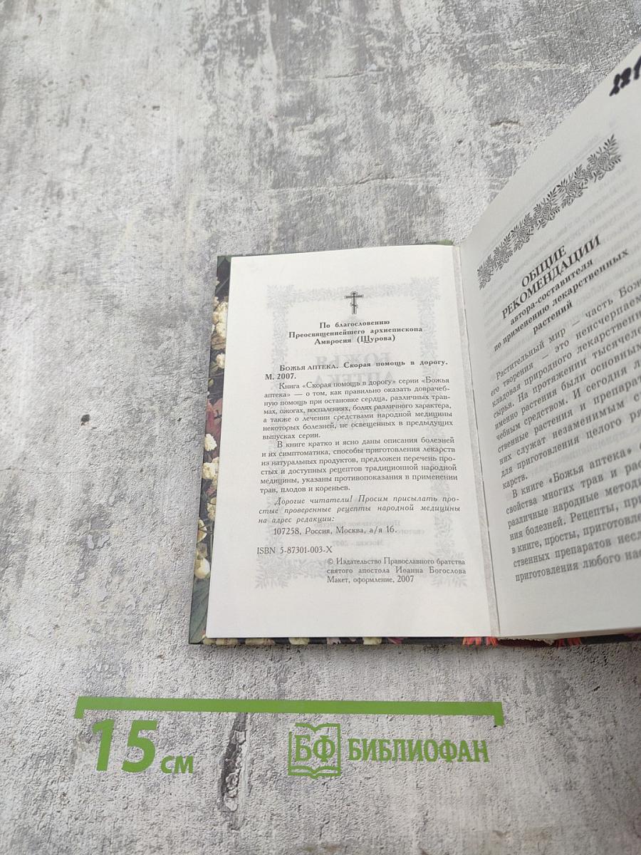 Божья Аптека. Скорая помощь в дорогу