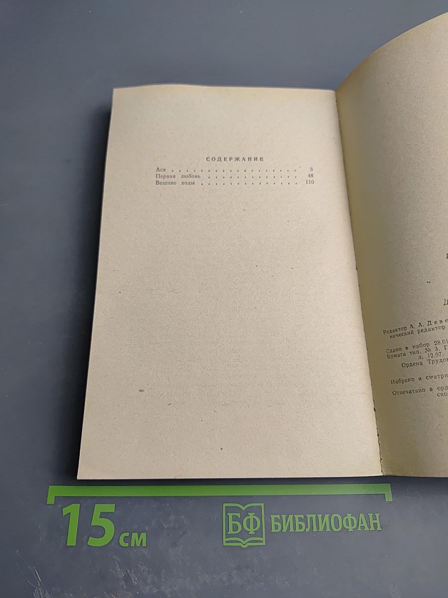 Ася. Первая любовь. Вешние воды