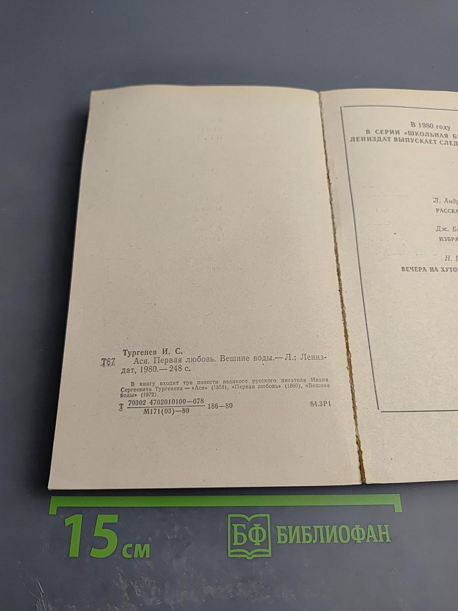 Ася. Первая любовь. Вешние воды