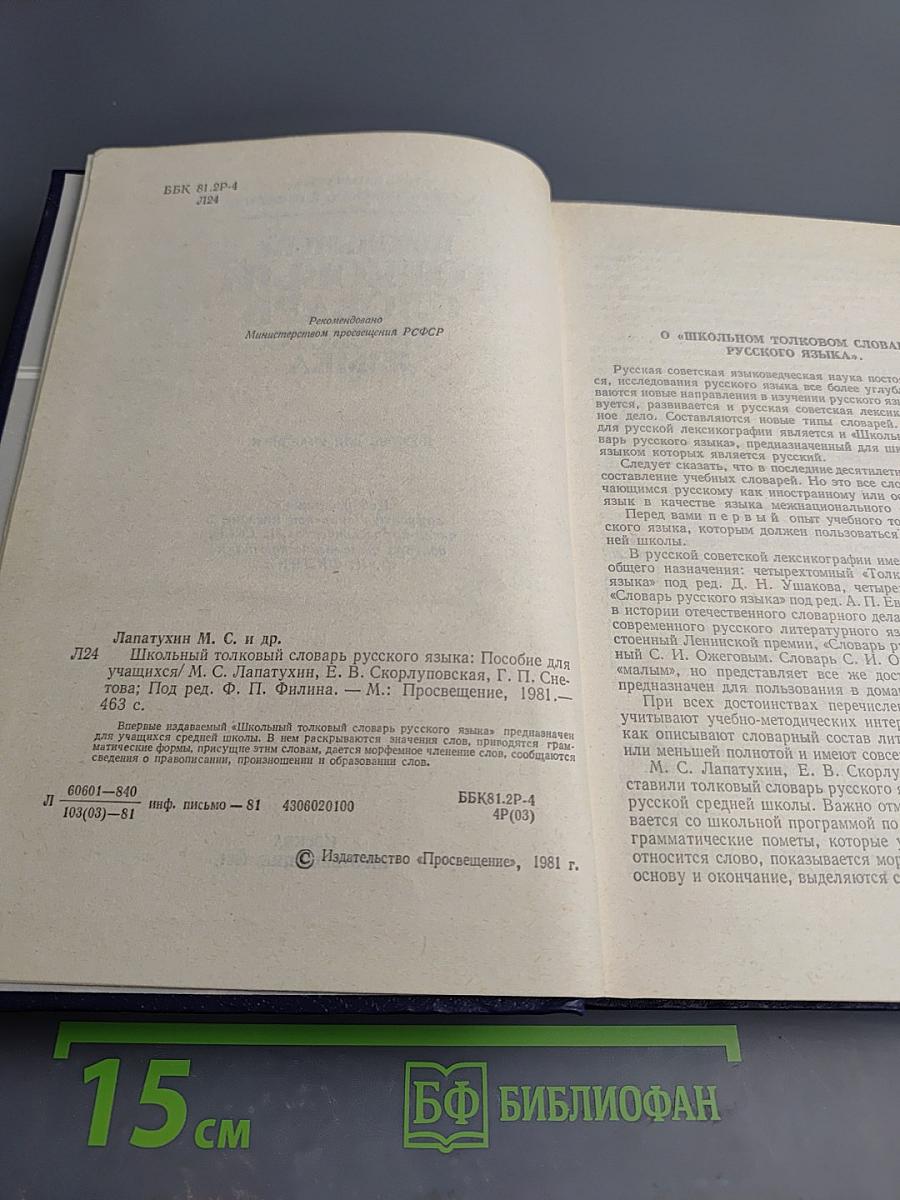 Школьный толковый словарь русского языка