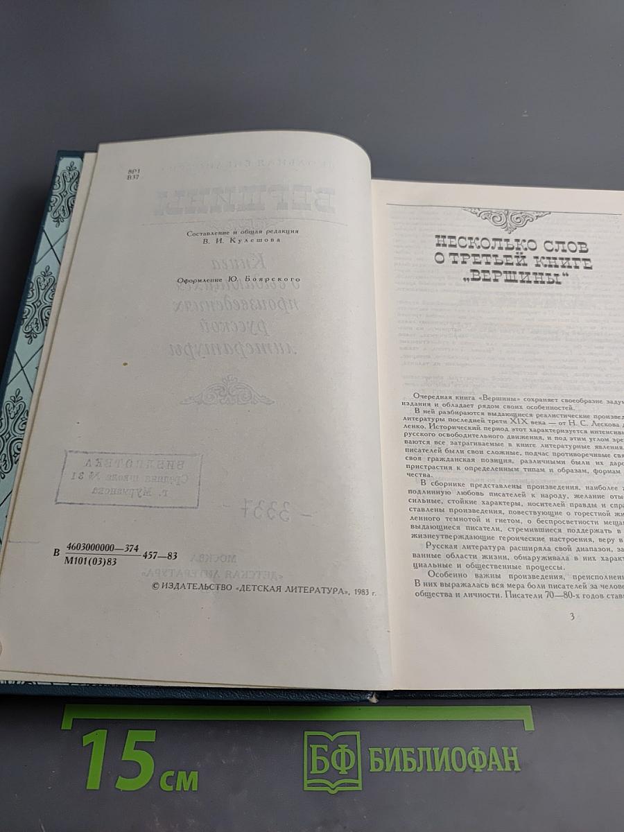 Вершины. Книга о выдающихся произведениях русской литературы