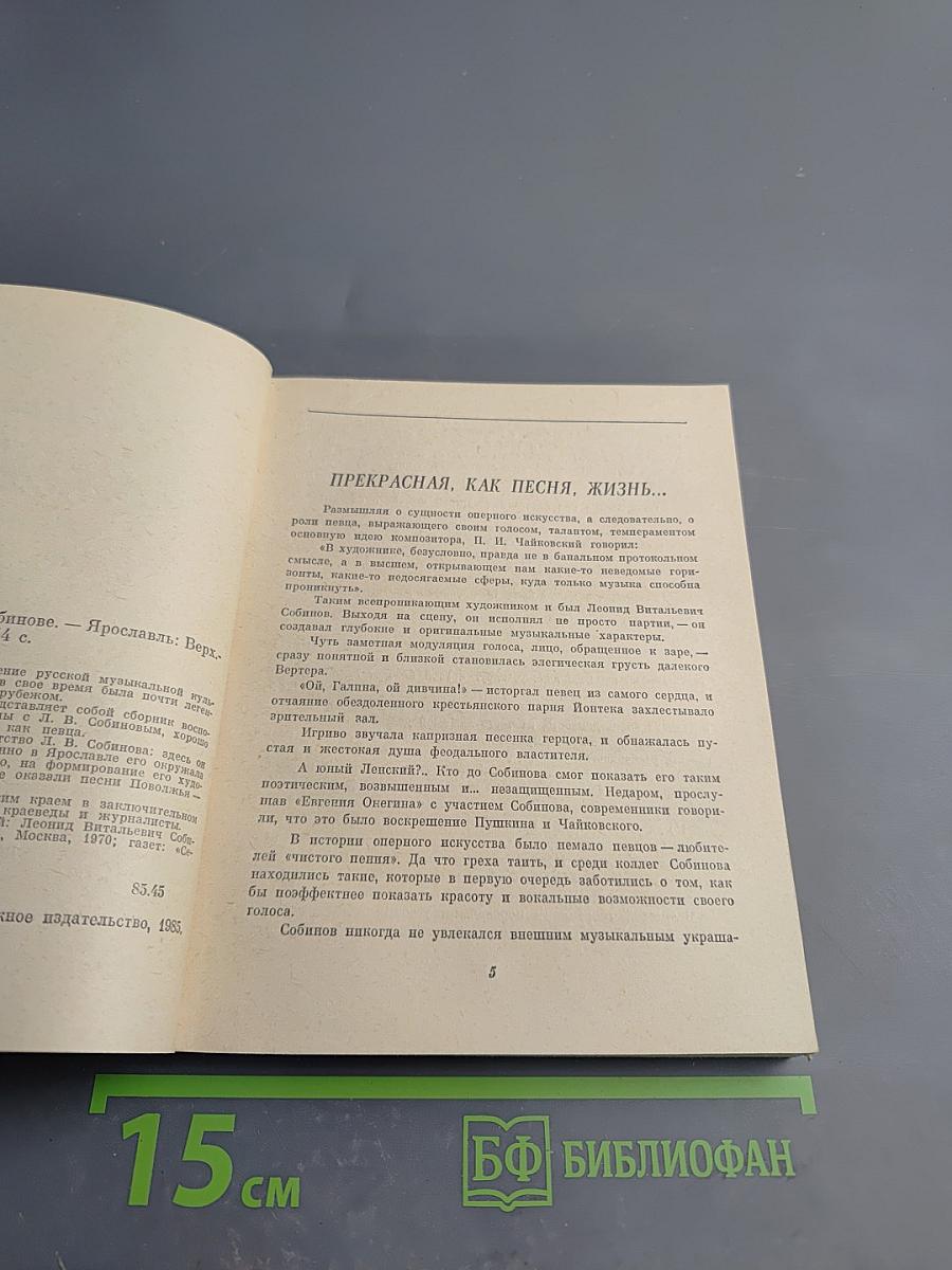 Воспоминания о Л.В. Собинове