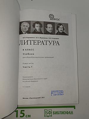 Литература. 8 класс. Часть 1