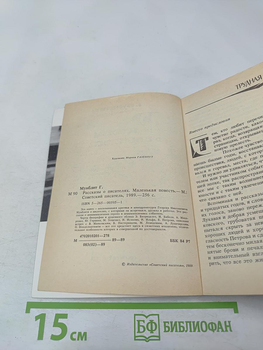 Рассказы о писателях и маленькая повесть