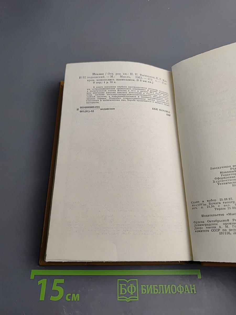 Современный монополистический капитализм. Италия