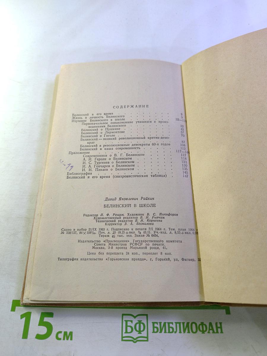Белинский в школе