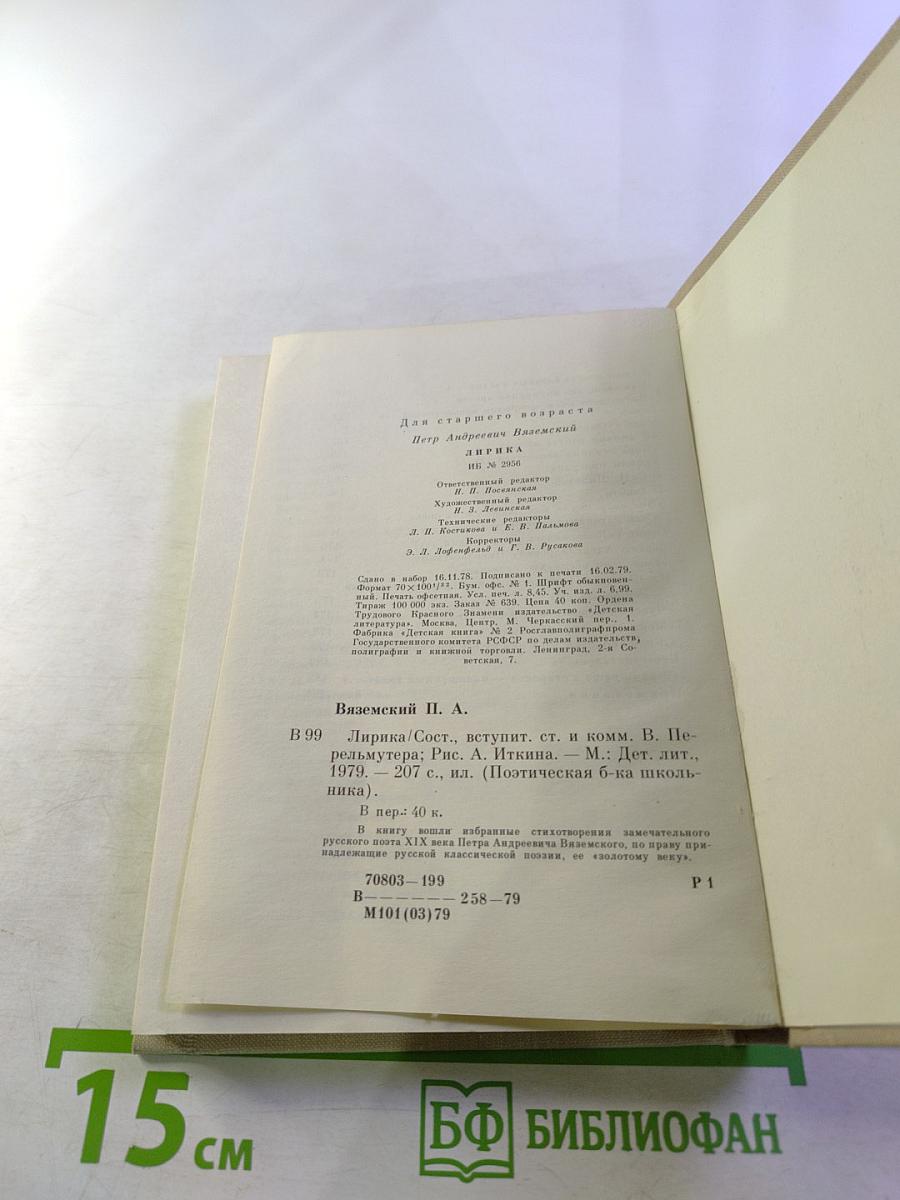 П. А. Вяземский. Лирика