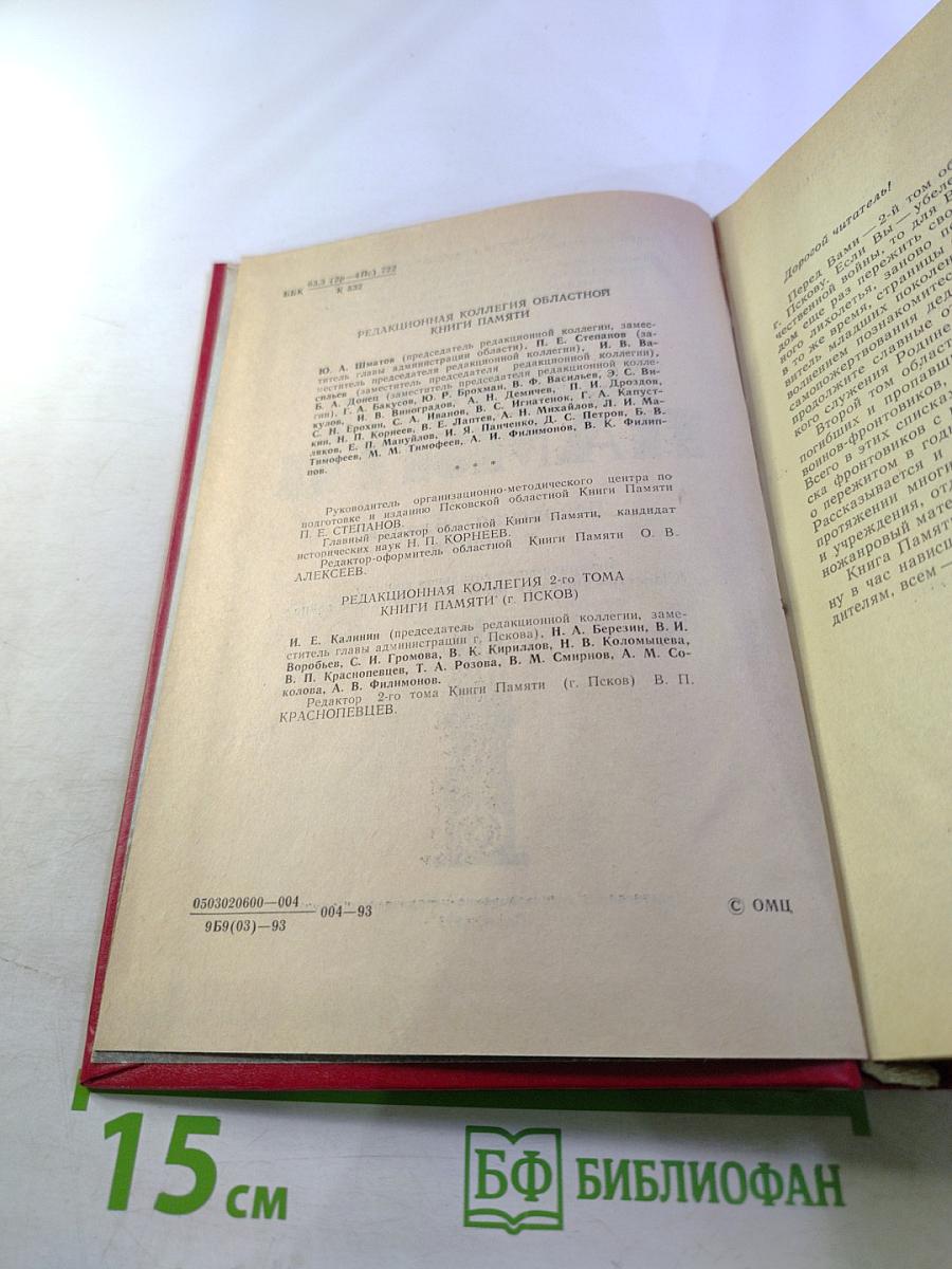 Книга Памяти. Псковская область. Город Псков. Историко-документальная хроника