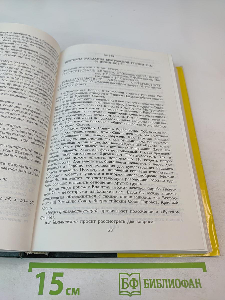 Протоколы заграничных групп Конституционно-демократической партии. Июнь-декабрь 1921 г. Том 5