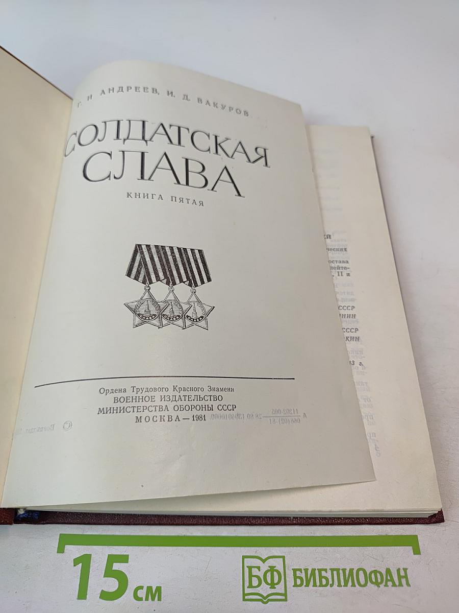 Солдатская слава. Книга пятая