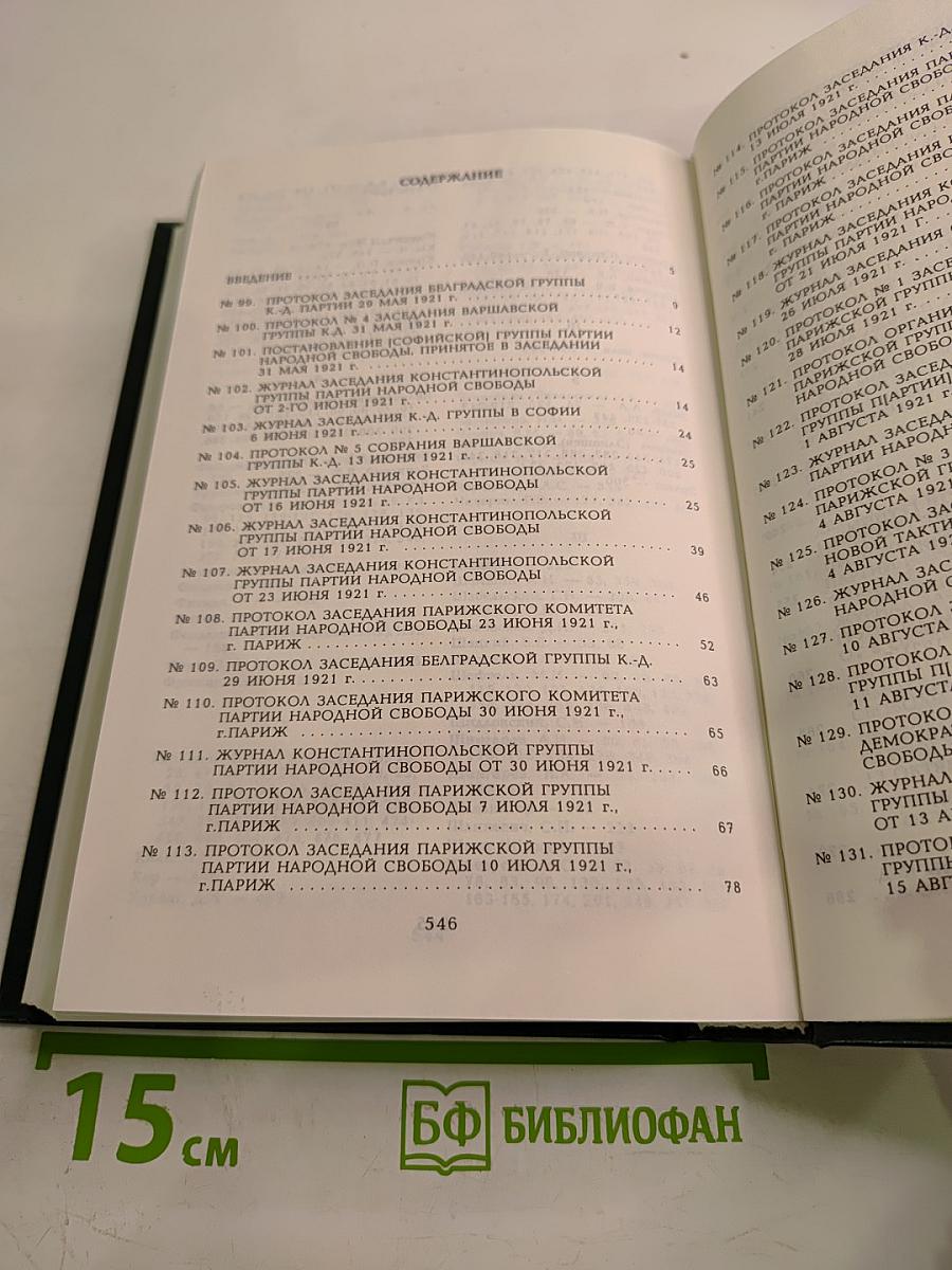 Протоколы заграничных групп Конституционно-демократической партии июнь-декабрь 1921 г. Том 5