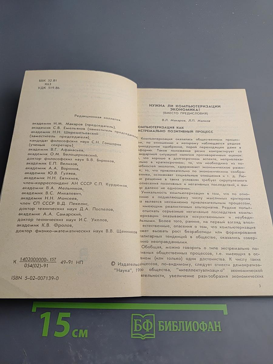 Компьютеры и экономика: Экономические проблемы компьютеризации общества