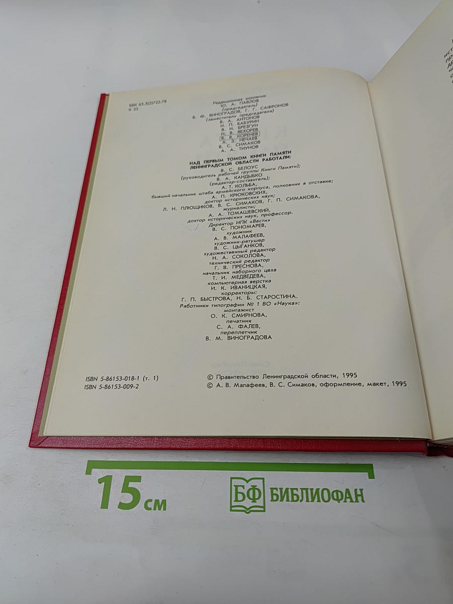 Книга Памяти. Том 1. 1941-1945. Российская Федерация. Ленинградская область