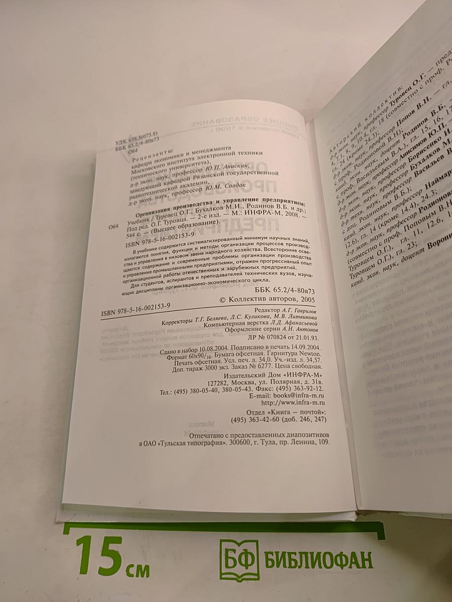 Организация производства и управление предприятием