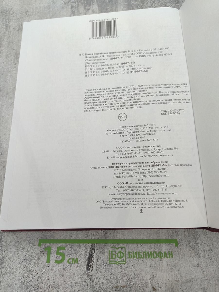 Новая Российская энциклопедия. Том XIX (1). Эмаль – Япет