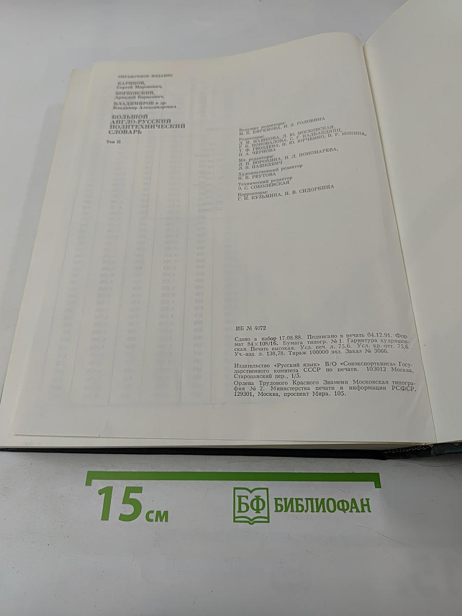 Большой англо-русский политехнический словарь. Том II M-Z