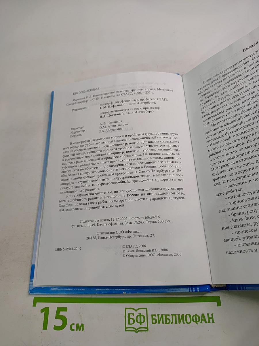 Инновационное развитие крупного города. Мегаполис Санкт-Петербург