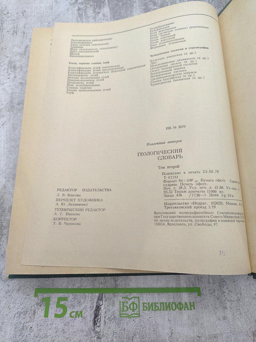 Геологический словарь. Том второй Н-Я