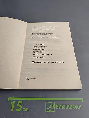 Имитация процессов принятия крупных хозяйственных решений (Методическая разработка)